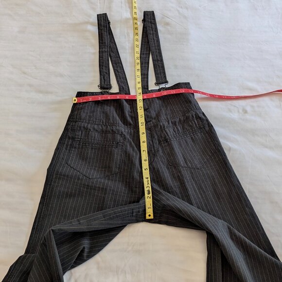 Free People Size 2 Pinstriped Suspender/Overall Pants Black(ish) - Picture 8 of 16